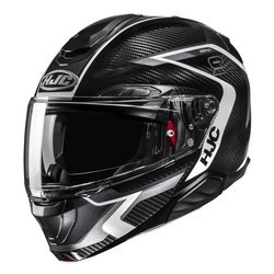 Kask motocyklowy szczękowy HJC RPHA 91 Carbon Lagos czarny/biały