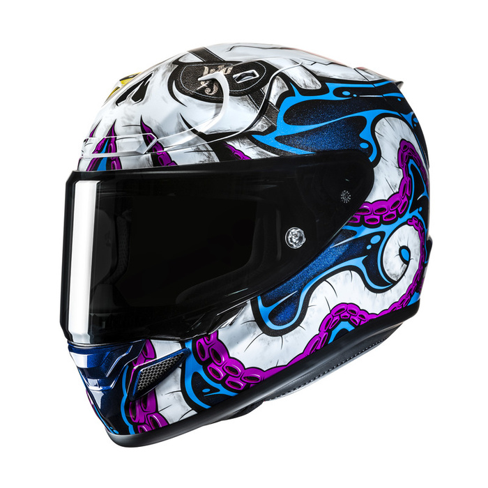 Kask motocyklowy integralny HJC RPHA 12 Kraken biały/niebieski
