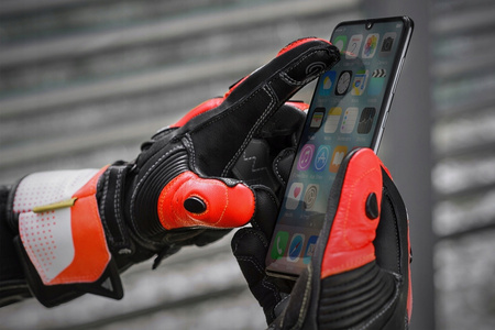 Rękawice motocyklowe sportowe skórzane Shima STR-2 GLOVES czerwony