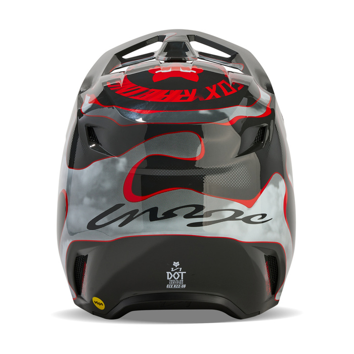 Kask cross offroad motocyklowy FOX V1 Atlas szary/czerwony