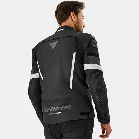 Kurtka motocyklowa tekstylna Shima SOLID 2.0 czarny/biały