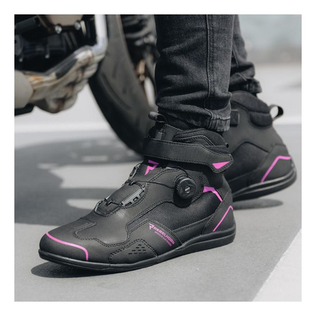 Damskie buty krótkie motocyklowe krótkie Rebelhorn SPARK II czarny-różowy