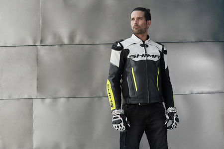 Kurtka motocyklowa sportowa/miejska skórzana Shima BANDIT fluo