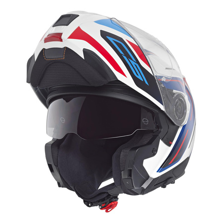 Kask motocyklowy SCHUBERTH C5 ECE OMEGA WHITE niebieski biały czerwony czarny