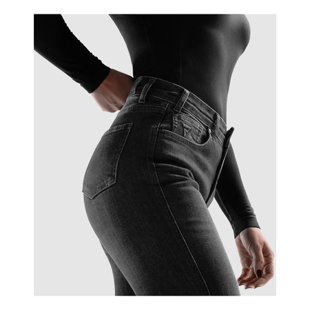 Jeansy motocyklowe damskie REBELHORN CLASSIC MONOLAYER LADY WASHED BLACK czarny