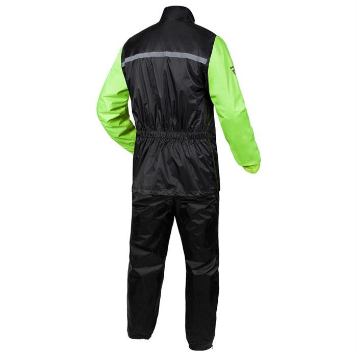 Kombinezon przeciwdeszczowy motocyklowy odblaskowy Rebelhorn RAIN czarny-żółty fluo unisex