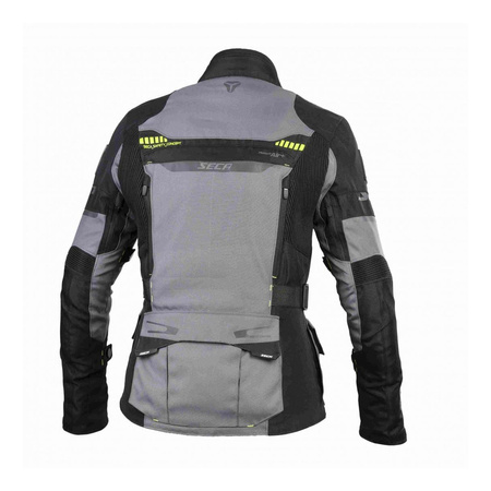 Kurtka motocyklowa damska SECA ARRAKIS II LADY TITANIUM szary czarny żółty fluo