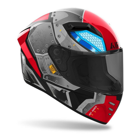 Kask motocyklowy AIROH CONNOR BOT GLOSS szary czerwony czarny niebieski