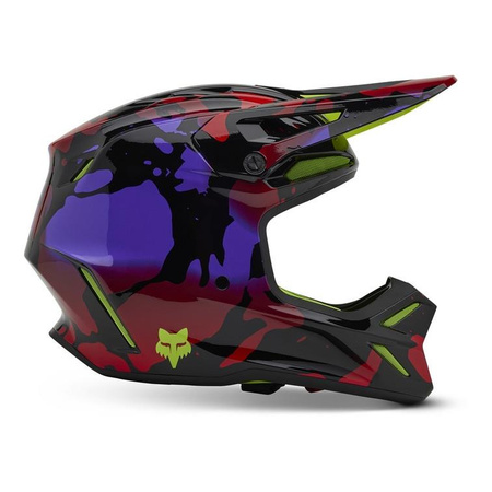 Kask motocyklowy FOX V3 Throttle Fluorescent Yellow