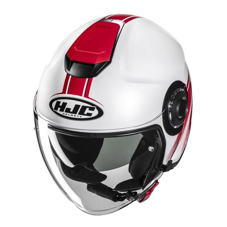 Kask otwarty HJC I40N VISION WHITE/RED biały czerwony