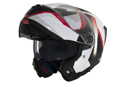 Kask motocyklowy MT ATOM 2 SV EMALLA MATT WHITE/BLACK/RED biały czarny czerwony
