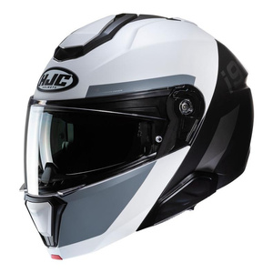 Kask motocyklowy szczękowy HJC I91 Bina szary/biały
