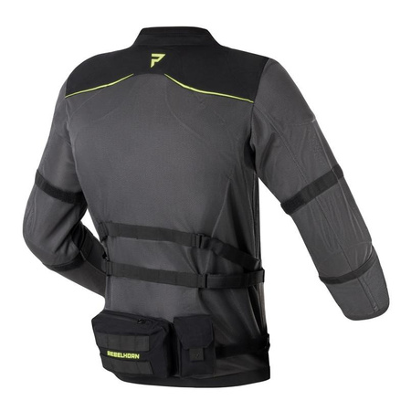 Kurtka motocyklowa tekstylna Rebelhorn BRUTALE szary-czarny-żółty fluo
