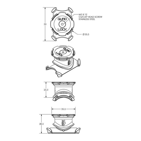 Podstawa Uchwyt Mocowanie Rower Mostek QUAD LOCK Uniwersalny