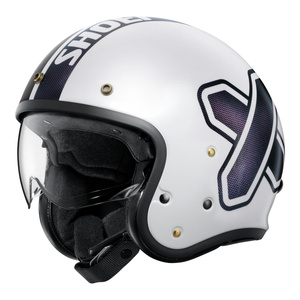 Kask motocyklowy otwarty SHOEI J.O 2 CROSS LOGO 2 TC-6 biały granatowy