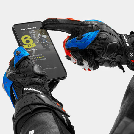 Rękawice motocyklowe SHIMA RS-3 BLUE czarny niebieski