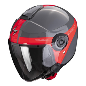 Kask motocyklowy SCORPION EXO-CITY II SHORT GREY/RED szary czerwony