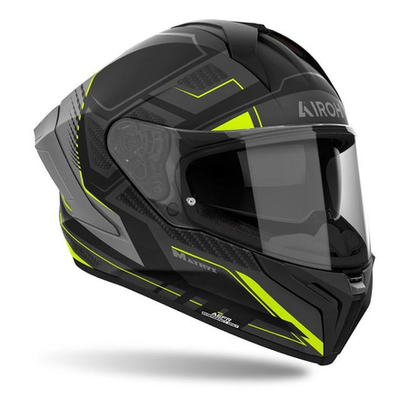 Kask motocyklowy AIROH MATRYX ROCKET YELLOW MATT żółty fluo szary czarny