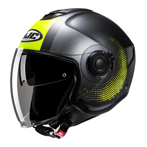 Kask motocyklowy otwarty HJC I40N Pyle czarny/żółty