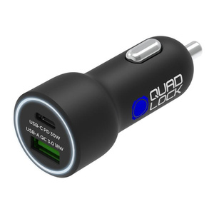 Ładowarka QUAD LOCK samochodowa 48W - USB C PD + USB A Q C3.0 czarny zasilacz