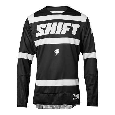 Bluza motocyklowa cross / mx SHIFT 3LACK STRIKE BLACK/WHITE biały czarny