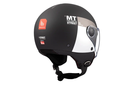 Kask motocyklowy MT STREET S INBOARD MATT BLACK/GREY czarny szary