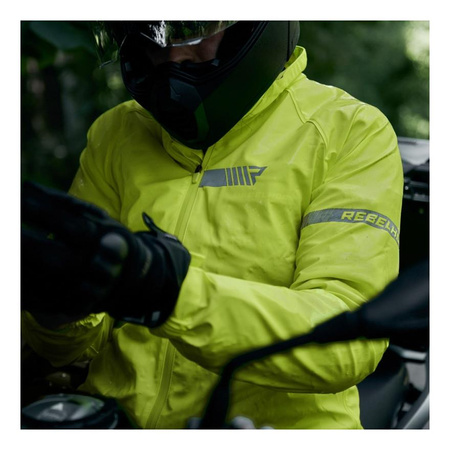 Kurtka przeciwdeszczowa odblaskowa motocyklowa Rebelhorn OCEAN żółty fluo unisex