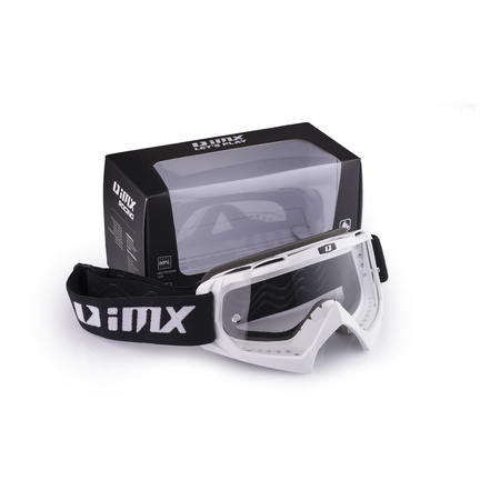 Gogle motocyklowe mx IMX MUD WHITE SZYBA CLEAR biały czarny