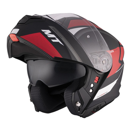 Kask motocyklowy MT GENESIS SV CAVE MATT BLACK/RED czarny czerwony biały