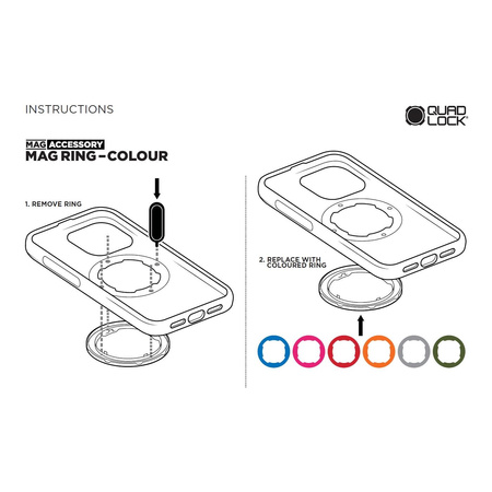 Pierścień do case QUAD LOCK MAG RED czerwony