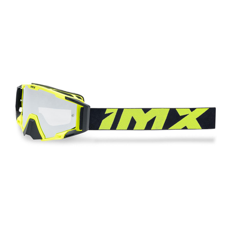 Gogle motocyklowe IMX Sand Fluo Yellow Matt/Black - Szyba Silver Iridium + Clear (2 Szyby W Zestawie)