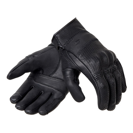 Damskie rękawice motocyklowe miejskie skórzane OZONE STICK CUSTOM II czarne
