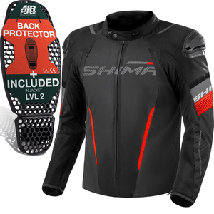 Kurtka motocyklowa tekstylna miejska/sportowa Shima SOLID 2.0 czerwony