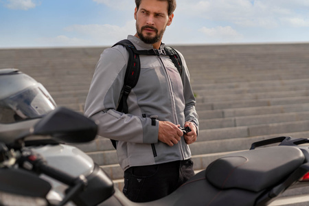 Kurtka motocyklowa tekstylna miejska Shima OPENAIR szary
