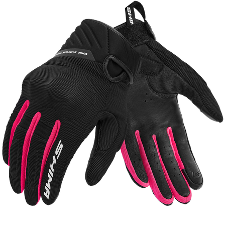 Rękawice motocyklowe damskie SHIMA SONIC LADY PINK czarny różowy