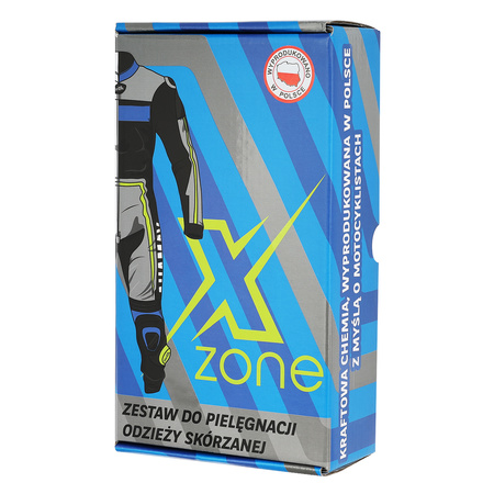 Zestaw Xzone do czyszczenia oraz konserwacji odzieży motocyklowej skórzanej strong z jonami woman + szczotka