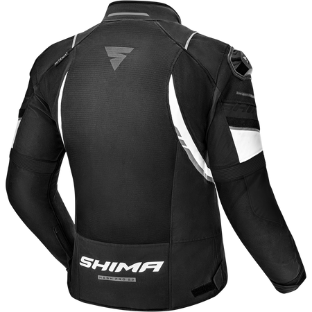 Kurtka motocyklowa tekstylna miejska Shima MESH PRO 2.0 czarny/biały