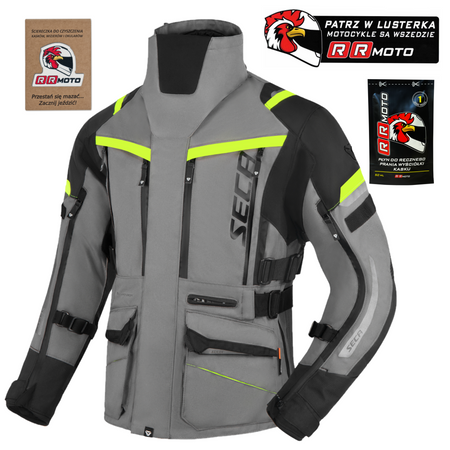 Kurtka motocyklowa SECA ARRAKIS III TITANIUM szary żółty fluo czarny