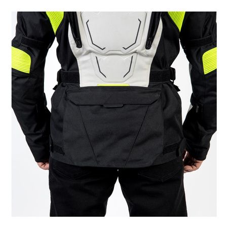 Kurtka motocyklowa tekstylna miejska OZONE SAHARA czarna szary żółty fluo