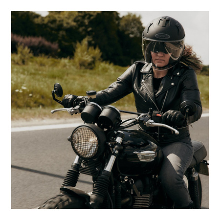 Damska kurtka motocyklowa skórzana OZONE RAMONES czarna