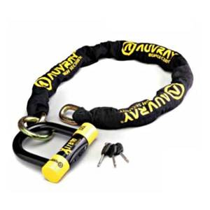 Zapięcie Motocyklowe AUVRAY – Zestaw Łańcuch Lasso z Kłódką, 120 cm, 18/13,5 mm – Uniwersalny