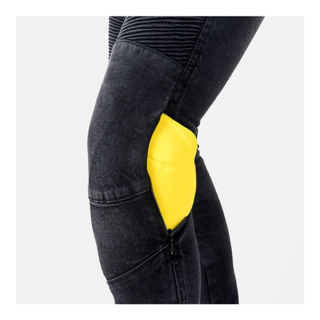 Damskie jeansy motocyklowe OZONE AGNESS II czarny sprany