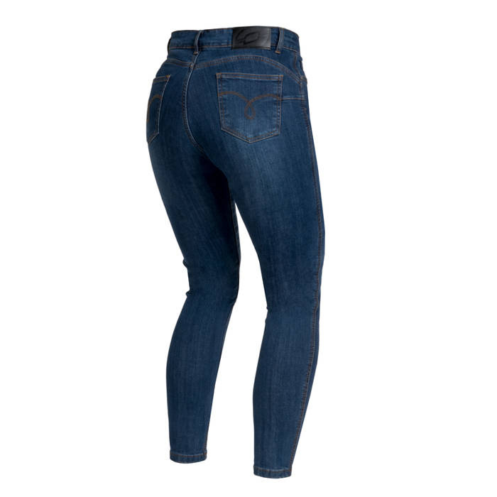 Damskie jeansy motocyklowe OZONE STRIKER SLIM FIT sprany niebieski