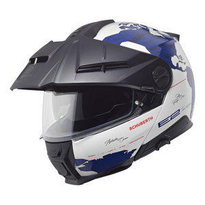 Kask motocyklowy SCHUBERTH E2 ECE ATLAS BLUE biały niebieski czerwony
