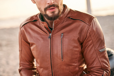 Kurtka motocyklowa skórzana Shima HUNTER+ 2.0 jasny brązowy
