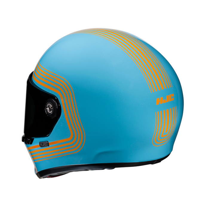 Kask motocyklowy integralny custom cruiser HJC V10 Foni niebieski/pomarańczowy