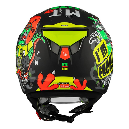 Kask otwarty dziecięcy MT LITE KIDS DINO MATT czarny żółty zielony czerwony