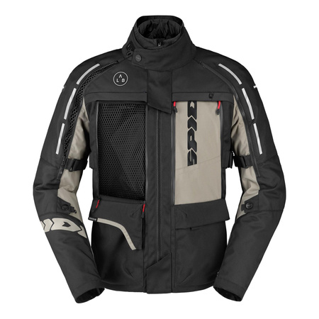 Kurtka motocyklowa tekstylna SPIDI 4 SEASON V3 MUD czarny beżowy