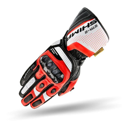 Rękawice motocyklowe skórzane sportowe Shima STR-2 GLOVES czerwony