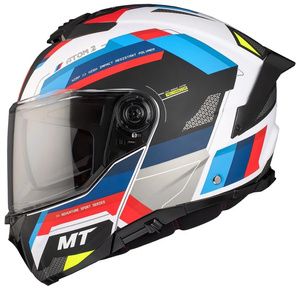 Kask motocyklowy MT ATOM 2 SV BAST WHITE/BLUE/RED biały niebieski czerwony czarny